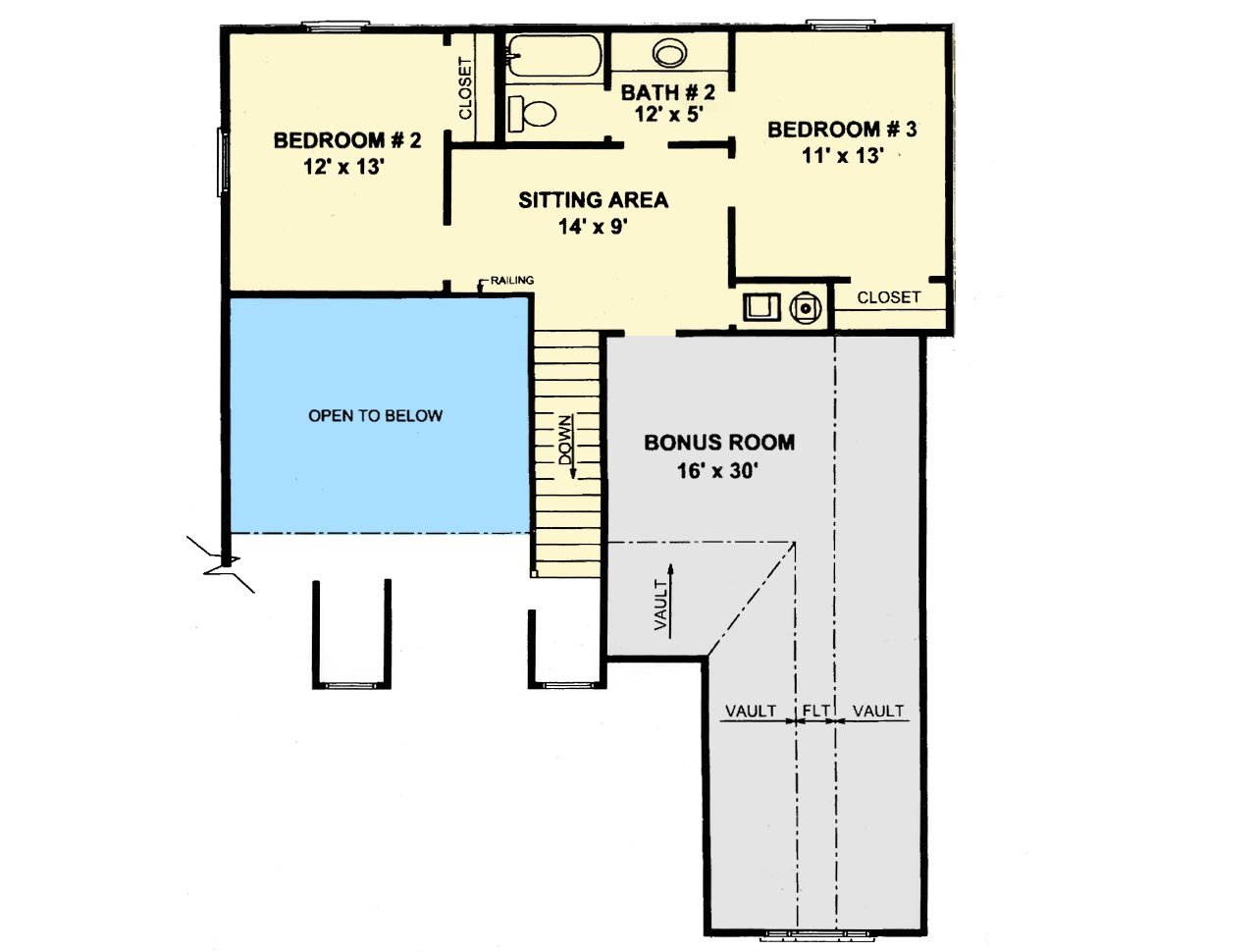 Open Living Area Second Floor Plan SDL Custom Homes