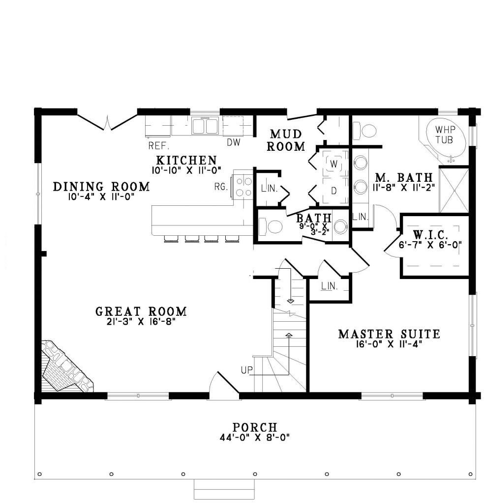 Charming Front Porch First Floor Plan - SDL Custom Homes