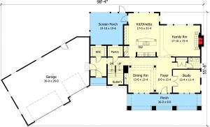 Open Floor Plan and Vaulted Family Room Plan Image - Floor 1