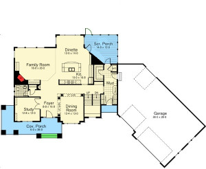 4 Bedroom Luxury Home Plan Image - Floor 1