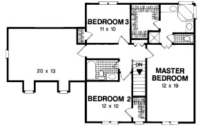 Traditional Three Bedroom Plan Image - Floor 2