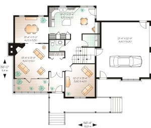 Country Home Plan with Solarium Plan Image - Floor 1