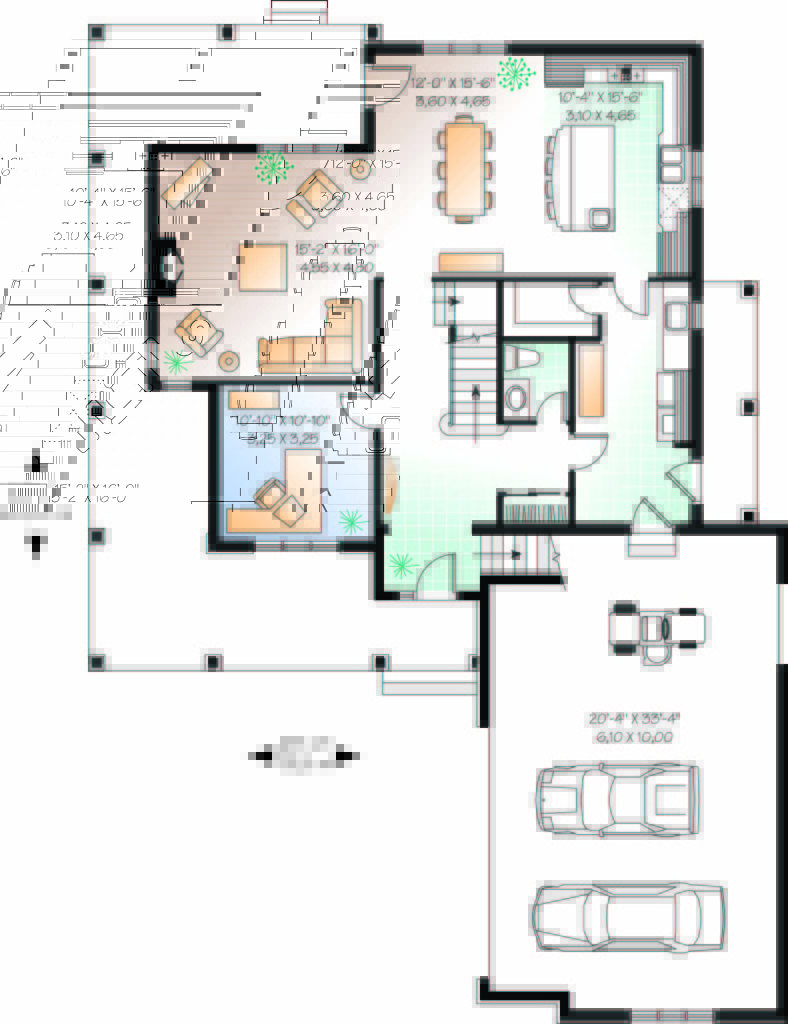 Wrap Around Porch and Private Space First Floor Plan - SDL Custom Homes
