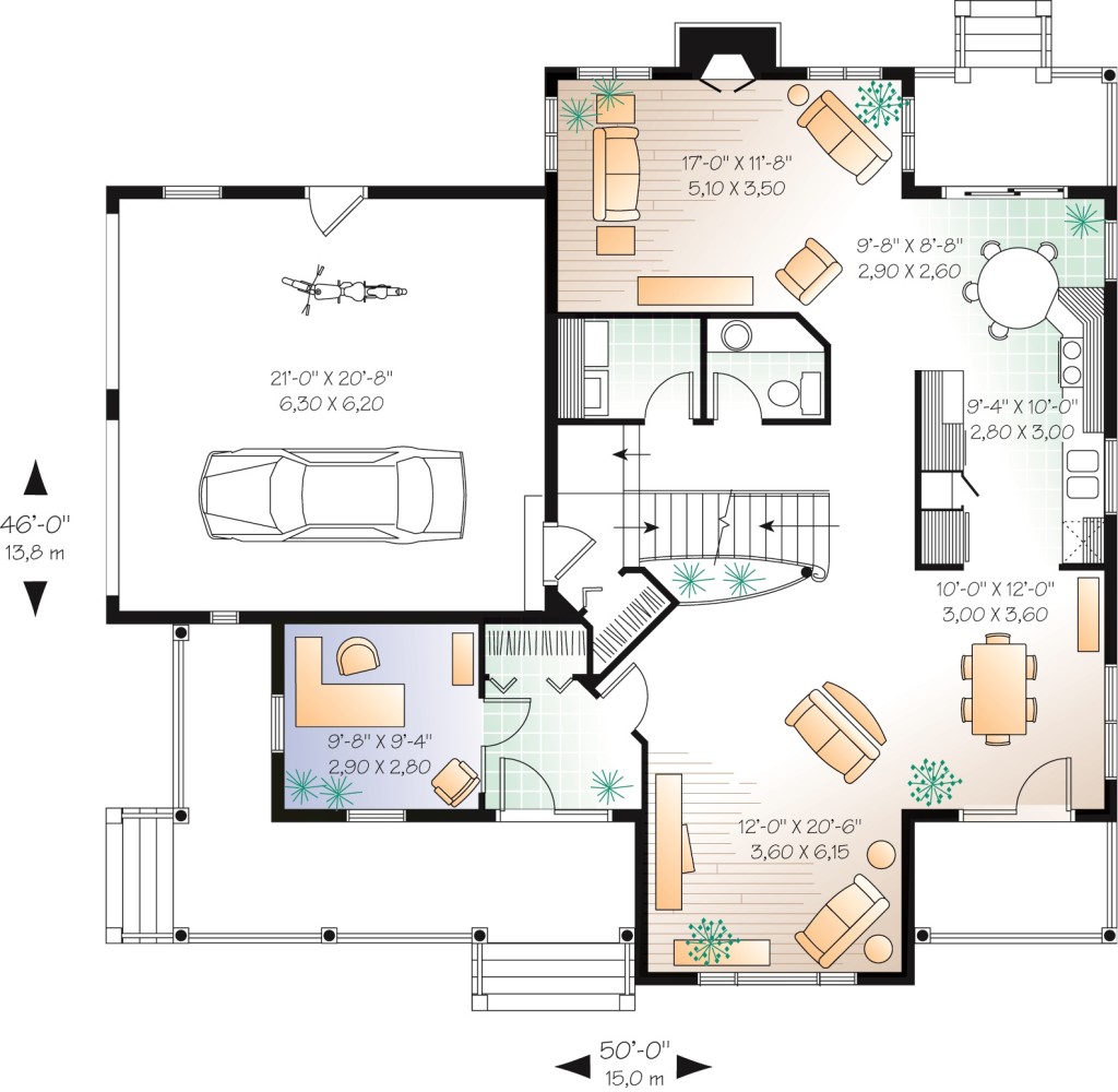 Three Charming Porches First Floor Plan - SDL Custom Homes