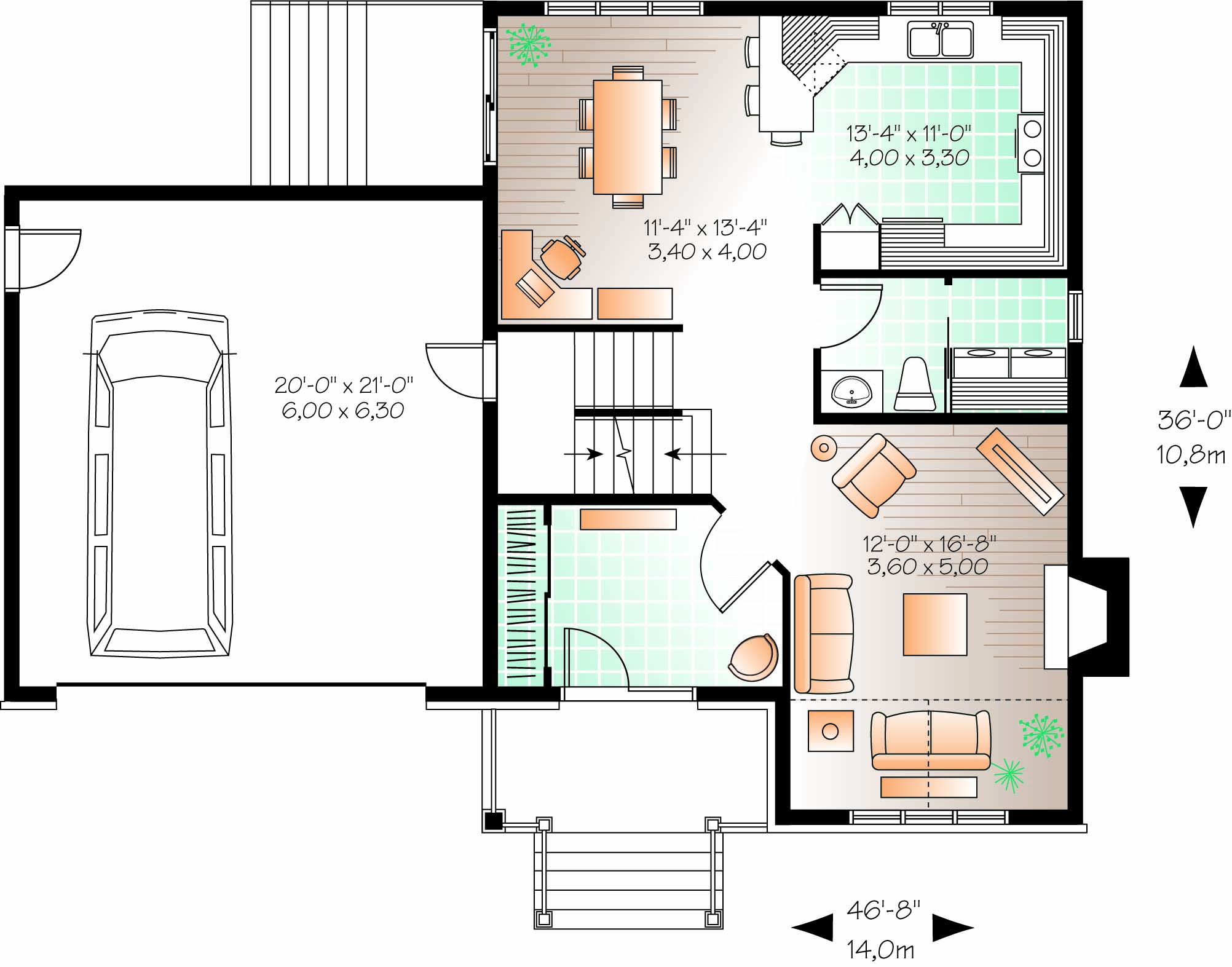 compact two story home plan