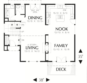 Sloping Lot Country Plan Image - Floor 1
